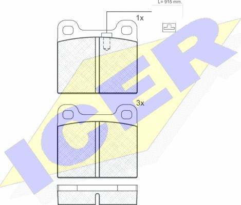 Icer 180947 - Brake Pad Set, disc brake www.autospares.lv