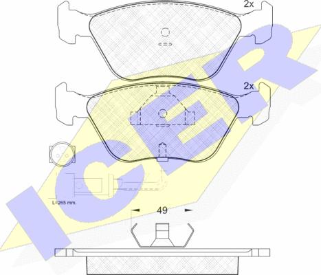 Icer 180954 - Bremžu uzliku kompl., Disku bremzes www.autospares.lv