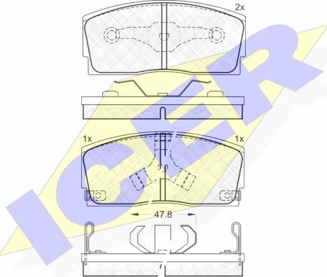 Icer 180951 - Bremžu uzliku kompl., Disku bremzes www.autospares.lv