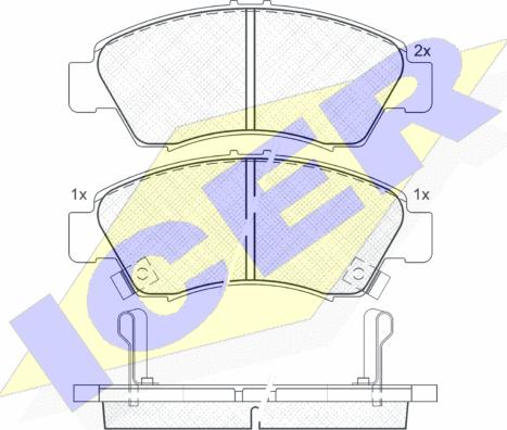 Icer 180958 - Тормозные колодки, дисковые, комплект www.autospares.lv