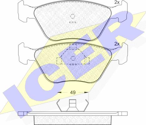 Icer 180952 - Bremžu uzliku kompl., Disku bremzes www.autospares.lv