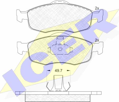 Icer 180916 - Тормозные колодки, дисковые, комплект www.autospares.lv