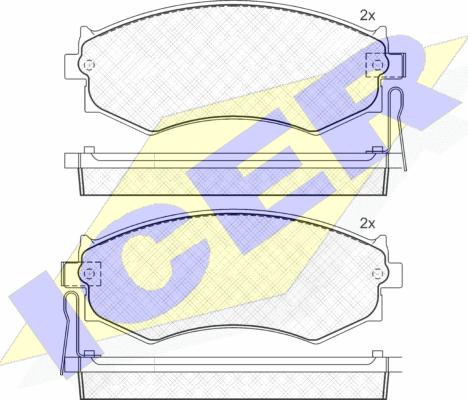 Icer 180986 - Тормозные колодки, дисковые, комплект www.autospares.lv