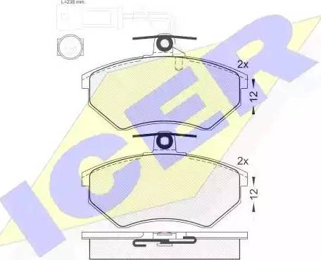 Icer 180987 - Bremžu uzliku kompl., Disku bremzes autospares.lv