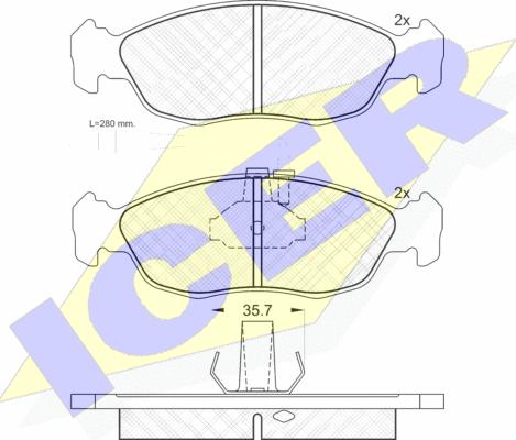 Icer 180932 - Brake Pad Set, disc brake www.autospares.lv