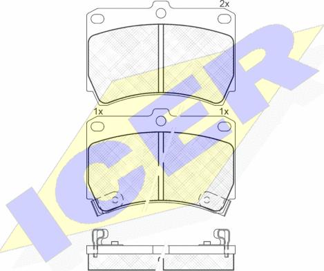 Icer 180970 - Bremžu uzliku kompl., Disku bremzes autospares.lv