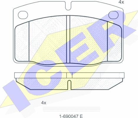 Icer 180454-066 - Bremžu uzliku kompl., Disku bremzes autospares.lv