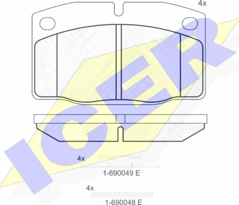 Icer 180454-073 - Тормозные колодки, дисковые, комплект www.autospares.lv