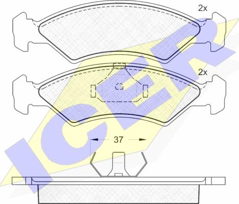 Icer 180451 - Bremžu uzliku kompl., Disku bremzes www.autospares.lv