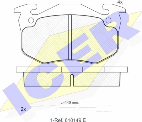 Icer 180457 - Bremžu uzliku kompl., Disku bremzes www.autospares.lv