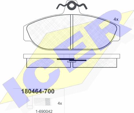 Icer 180464-700 - Bremžu uzliku kompl., Disku bremzes www.autospares.lv