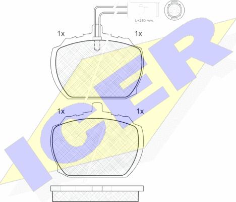 Icer 180406 - Bremžu uzliku kompl., Disku bremzes autospares.lv