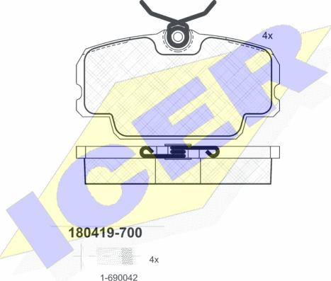 Icer 180419-700 - Brake Pad Set, disc brake www.autospares.lv