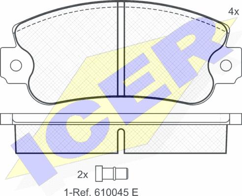 Icer 180418 - Bremžu uzliku kompl., Disku bremzes autospares.lv