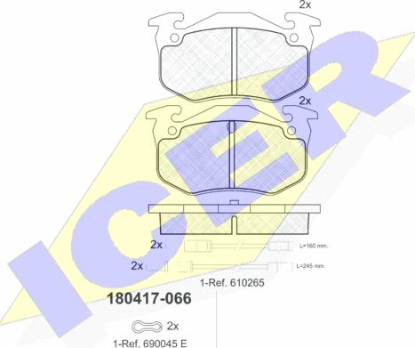 Icer 180417 - Bremžu uzliku kompl., Disku bremzes www.autospares.lv