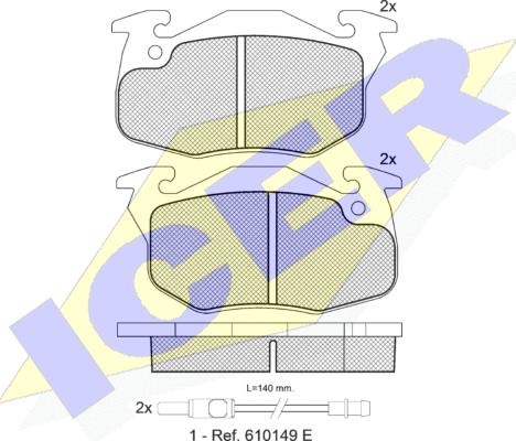 Icer 180489 - Bremžu uzliku kompl., Disku bremzes www.autospares.lv