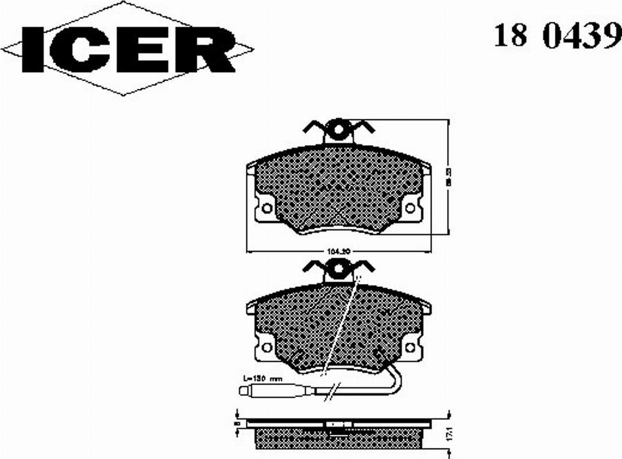 Icer 180439 - Bremžu uzliku kompl., Disku bremzes autospares.lv