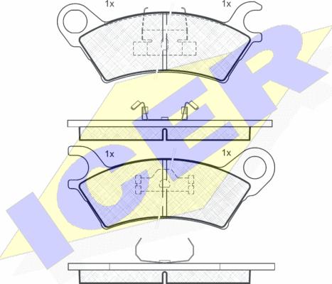 Icer 180437 - Bremžu uzliku kompl., Disku bremzes www.autospares.lv