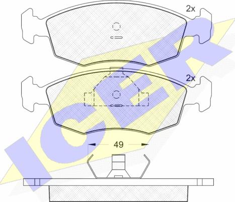 Icer 180543 - Тормозные колодки, дисковые, комплект www.autospares.lv