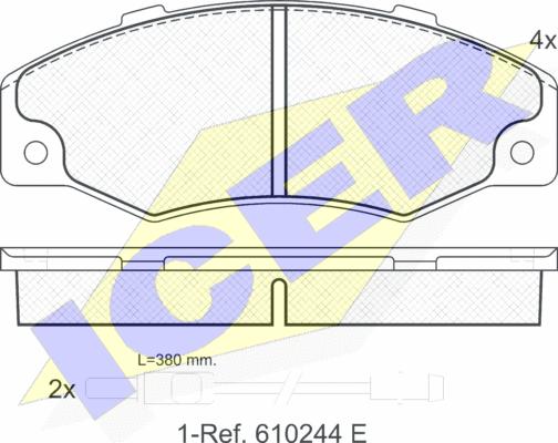 Icer 180556 - Bremžu uzliku kompl., Disku bremzes www.autospares.lv