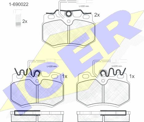 Icer 180553-203 - Bremžu uzliku kompl., Disku bremzes autospares.lv