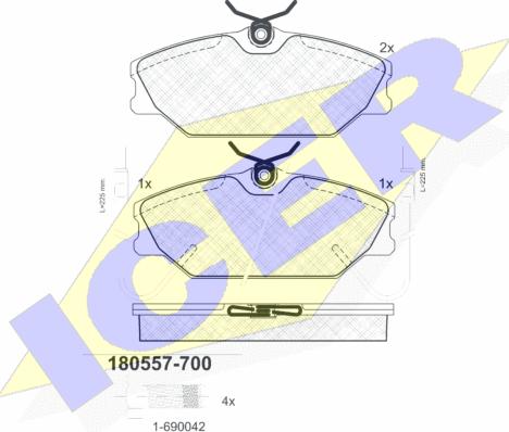 Icer 180557-700 - Brake Pad Set, disc brake www.autospares.lv