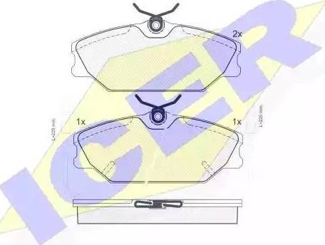 Icer 180557 - Brake Pad Set, disc brake www.autospares.lv