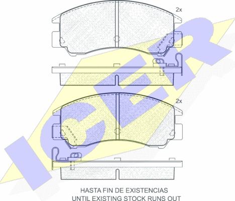 Icer 180509 - Bremžu uzliku kompl., Disku bremzes www.autospares.lv