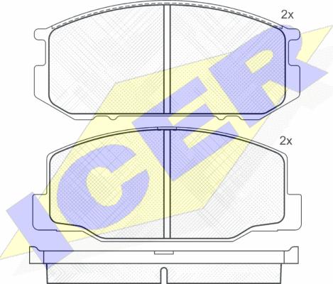 Icer 180500 - Bremžu uzliku kompl., Disku bremzes autospares.lv