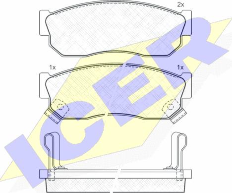 Icer 180519 - Bremžu uzliku kompl., Disku bremzes www.autospares.lv