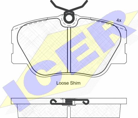 Icer 180510-400 - Bremžu uzliku kompl., Disku bremzes www.autospares.lv