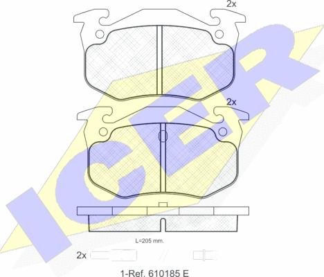 Icer 180535 - Bremžu uzliku kompl., Disku bremzes www.autospares.lv