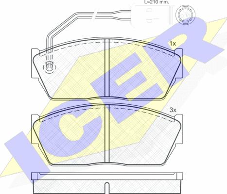 Icer 180536 - Bremžu uzliku kompl., Disku bremzes www.autospares.lv