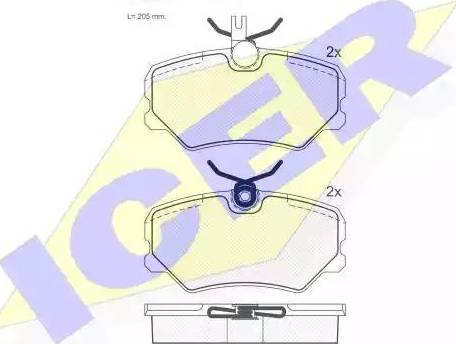 Icer 180696 - Bremžu uzliku kompl., Disku bremzes autospares.lv