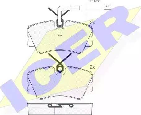 Icer 180698 - Bremžu uzliku kompl., Disku bremzes www.autospares.lv