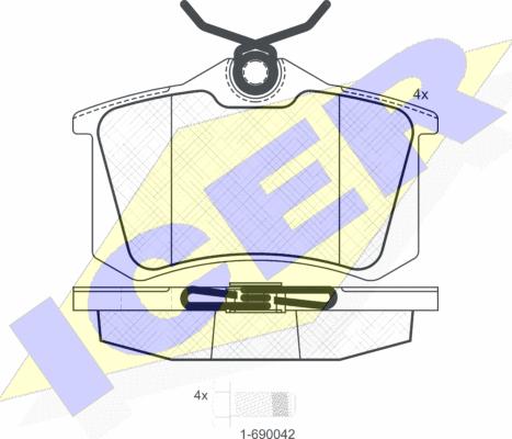 Icer 180697-700 - Bremžu uzliku kompl., Disku bremzes www.autospares.lv