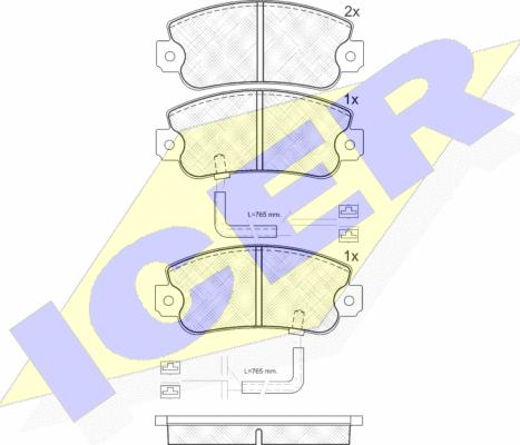 Icer 180658 - Bremžu uzliku kompl., Disku bremzes autospares.lv