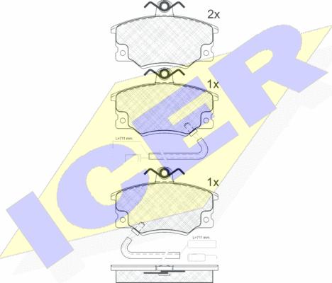 Icer 180660 - Bremžu uzliku kompl., Disku bremzes autospares.lv