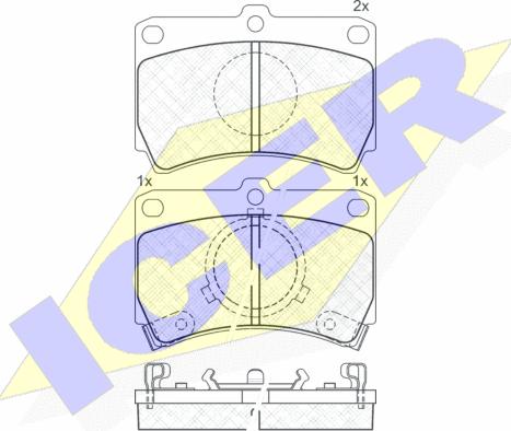 Icer 180611 - Bremžu uzliku kompl., Disku bremzes www.autospares.lv