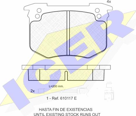 Icer 180634 - Bremžu uzliku kompl., Disku bremzes autospares.lv