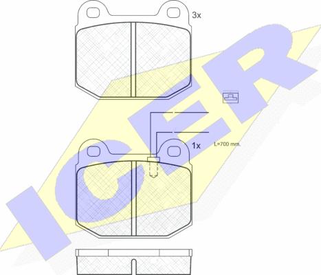 Icer 180627 - Bremžu uzliku kompl., Disku bremzes www.autospares.lv