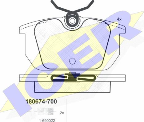 Icer 180674-700 - Brake Pad Set, disc brake www.autospares.lv