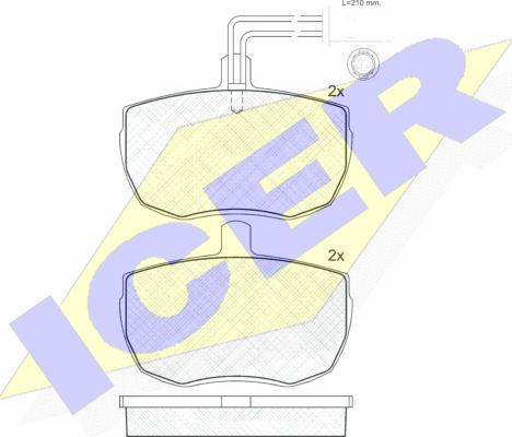 Icer 180671 - Тормозные колодки, дисковые, комплект www.autospares.lv