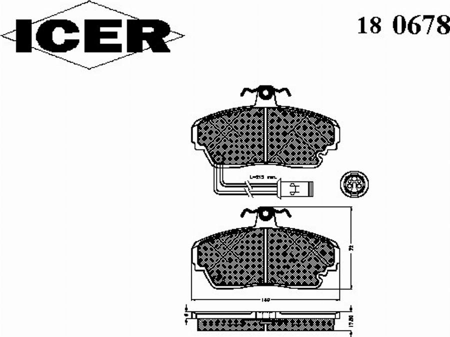 Icer 180678 - Brake Pad Set, disc brake www.autospares.lv