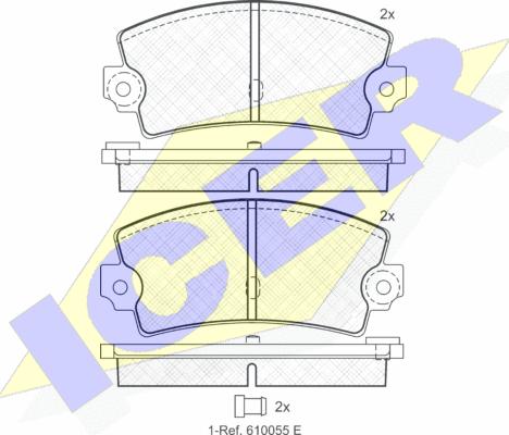 Icer 180098 - Bremžu uzliku kompl., Disku bremzes autospares.lv