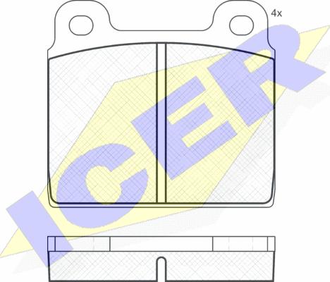 Icer 180020 - Тормозные колодки, дисковые, комплект www.autospares.lv