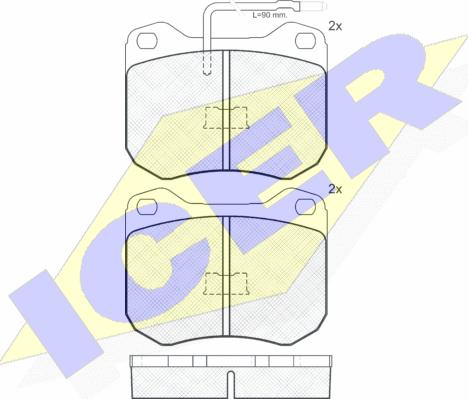 Icer 180198 - Bremžu uzliku kompl., Disku bremzes www.autospares.lv