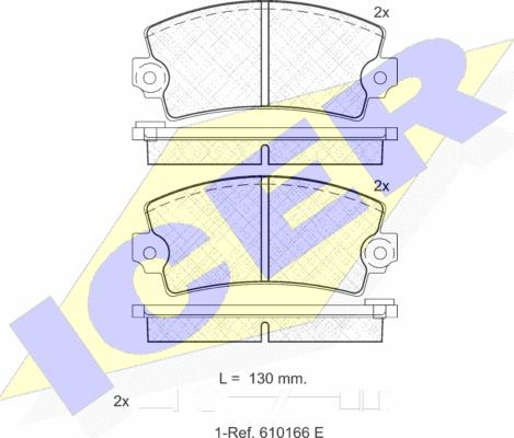 Icer 180101-066 - Bremžu uzliku kompl., Disku bremzes www.autospares.lv