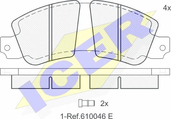 Icer 180188 - Тормозные колодки, дисковые, комплект www.autospares.lv