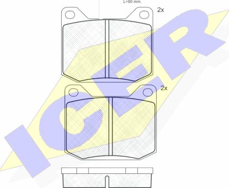 Icer 180120 - Тормозные колодки, дисковые, комплект www.autospares.lv